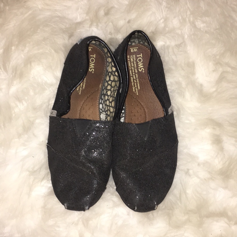 sparkly black toms